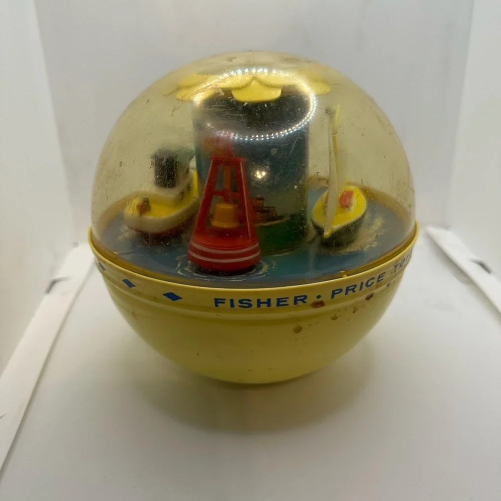 Fisher-Price Vintage 1967 Yellow Vehicle Playset with Interactive Dome